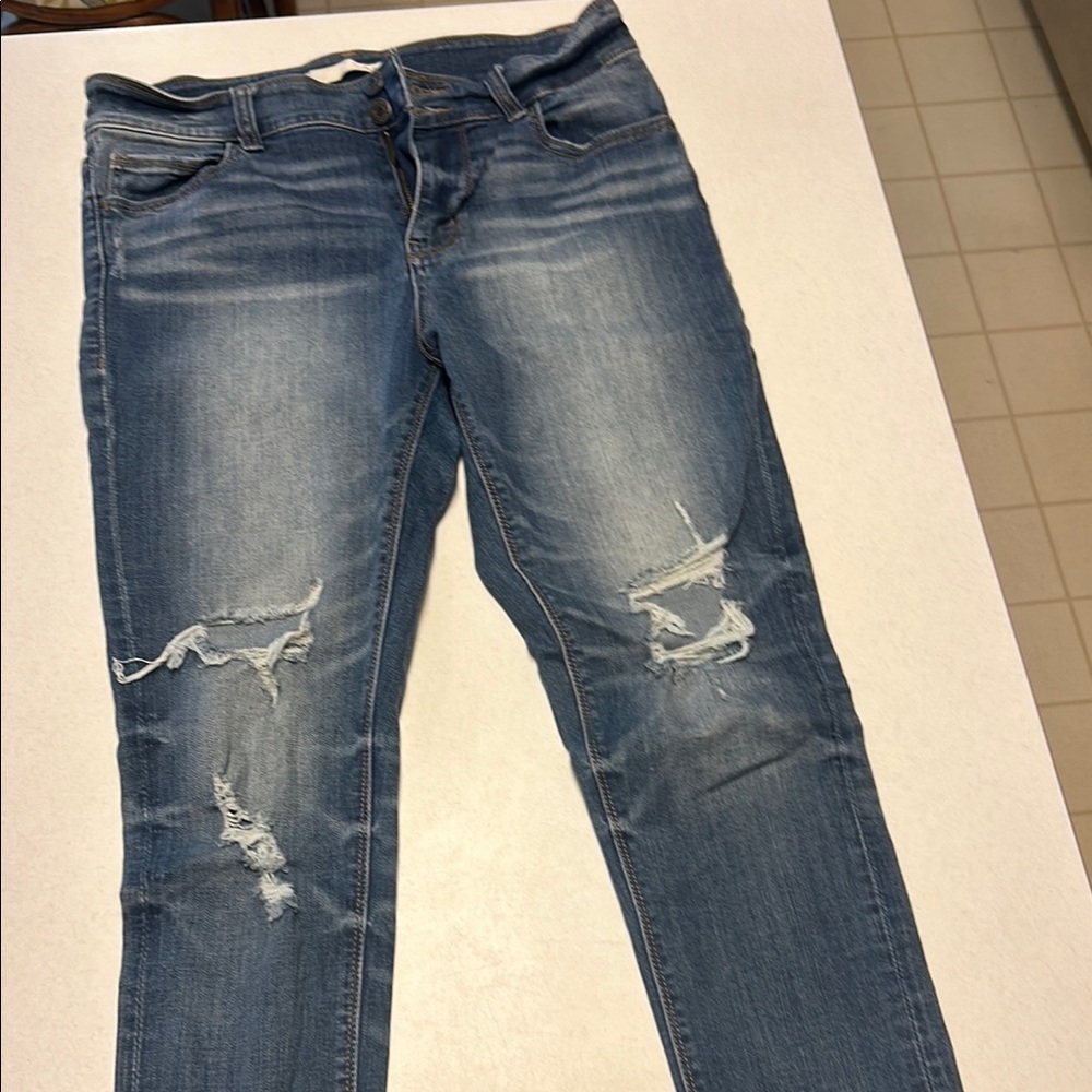 Women's Blue Distressed Jeans